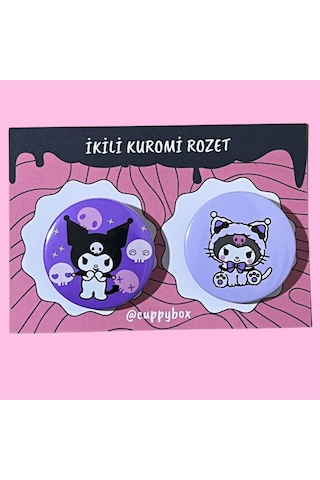 Sanrio İkili Kuromi Rozet 44 Mm İğneli Rozet Çok Renkli