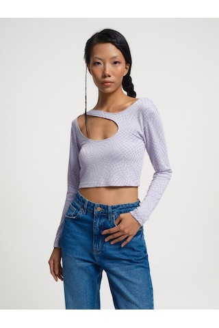 Slim Fit Kadın Top Lila