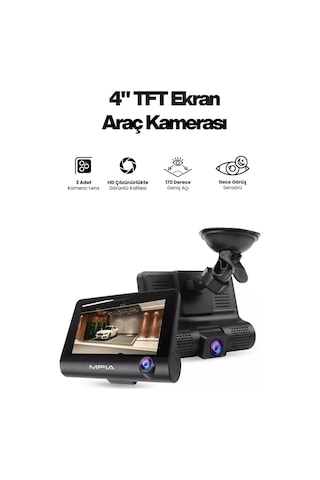 4.0 Tft Ekran 3 Lensli Araç Kamerası Geri & Gece Görüş 150 Geniş Açı Türkçe Menü