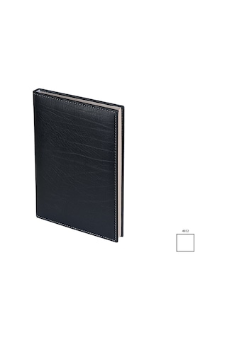 Deri Kapak Defter Ajanda Tarihsiz Düz 17X24 Cm Siyah N11.3511