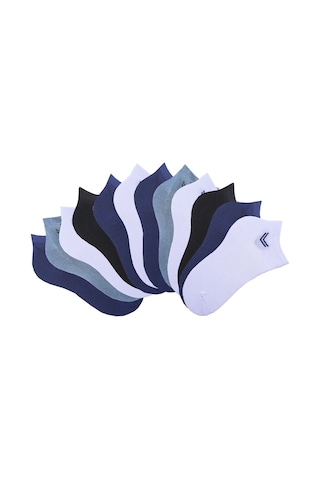 12'li Erkek Çocuk Bambu Dikişsiz Kısa Patik Çorap Klimalı Çorap KARIŞIK Çok Renkli