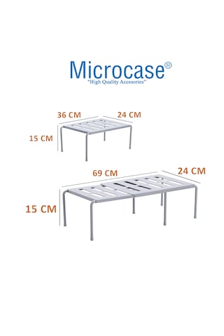 Microcase Çok Amaçlı Ayarlanabilir Ayakkabı Rafı Eşya Standı 15x24x36-69 Cm 3 Adet Al5458 Gri