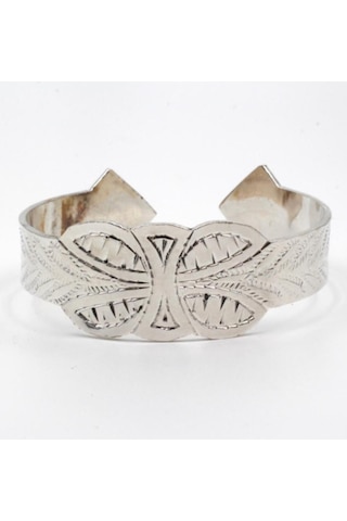 Bakır Gri Kelebek Motifli Bileklik Gri