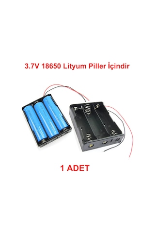 Üçlü 3 Lü 18650 Pil Yuvası Kablolu Tutucu 11V Pil Şarj Kutusu