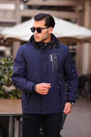 Mero Life Lacivert Su Ve Rüzgar Geçirmez Içi Kürklü Softshell Mont Lacivert