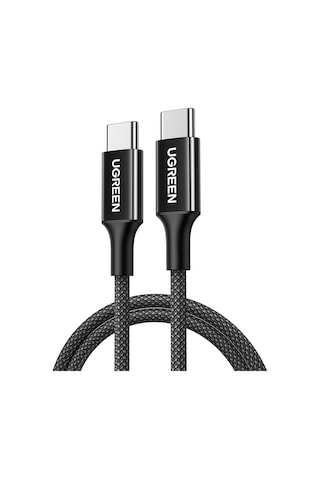 Ugreen USB-C 60W 3A QC PD Örgülü Hızlı Şarj Kablosu 1 M Siyah 35254