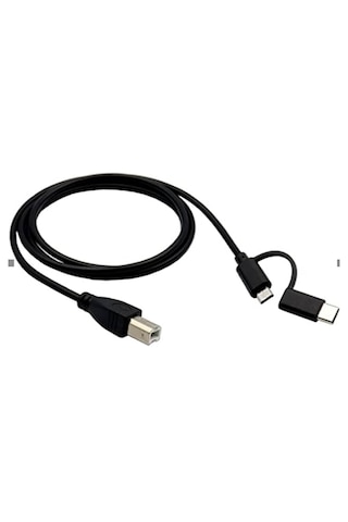 Type C + Micro Usb Yazıcı Printer Piyano Midi Bağlantı Kablosu