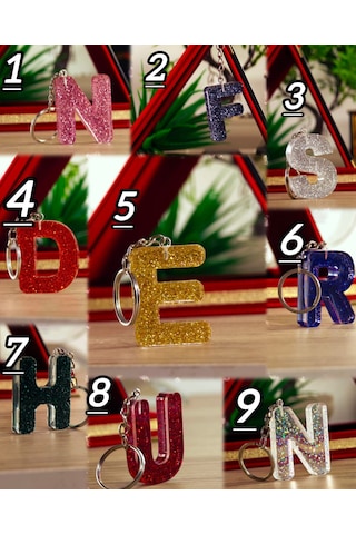 Anahtarlık Harfli Model Kişiye Özel Modeller Açık Gri