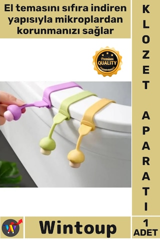 Klozetaparatı Hijyenik Tuvalet Kapağı Pratik Şık Mikrop Mantar Tasarımlı Klozet Kaldırma Aparatı Çok Renkli