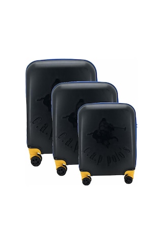 Cap Polo's Polipropilen Üçlü Valiz Set Mavi Çok Renkli