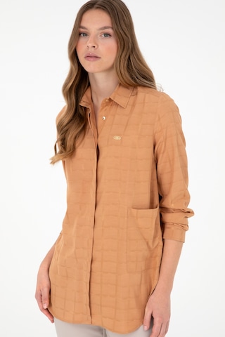 U.S. Polo Assn. Kadın Camel Uzun Kollu Tunik Gömlek 50289890-VR015