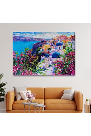 Santorini Yunanistan Güzel Bir Kızın Kavramsal Soyut Resmi-3754 50 X 70