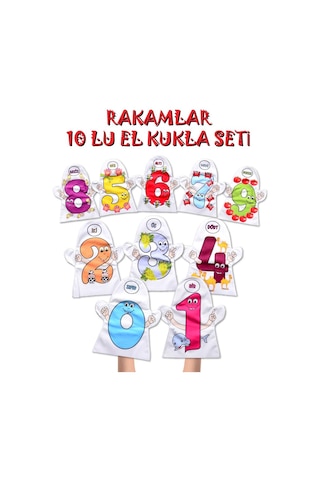 Tox 10 Parça Tox Rakamlar El Kukla Set T047 . Eğitici Oyuncak