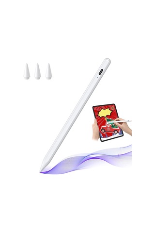 Apple Uyumlu iPad Avuç İçi Redli Yükseltilmiş Eğim Hassasiyetli Dokunmatik Yazı Kalemi 3 Ad Yedek Uç