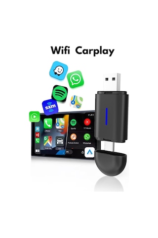 Mini Carplay 2in1 Araç Kiti Wireless/kablosuz Carplay Ve Android Auto Adaptörü Type-c ,usb