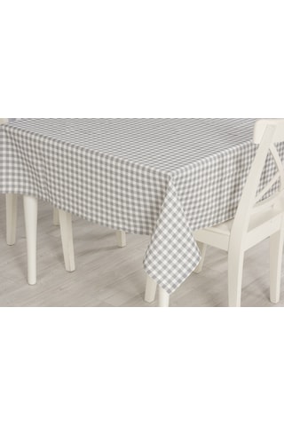 Ekose Masa Örtüsü Gri