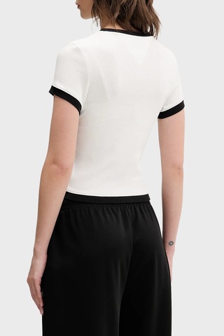 Tommy Jeans Bayan T Shirt Dw0dw22575 Ybl Beyaz BEYAZ