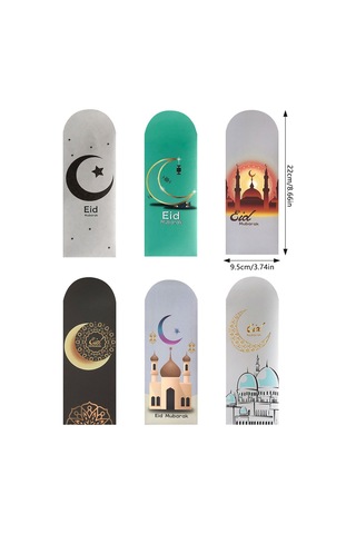 Eid Mübarek Yeşil Zarflar Klasik Moon Star Kale Elemanları Tasarımı Ev Müslüman Partisi İçin Uygun F