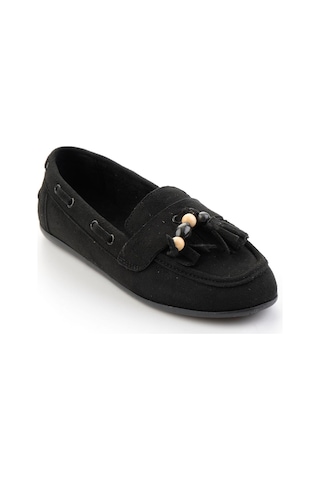 Bambi Siyah Kadın Loafer Ayakkabı K01566004972 Siyah