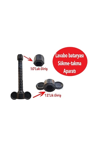Batarya Musluk Altı Montaj Sabitleme Vida Somun Sıkma Aparatı Kovan Anahtarı 10-12
