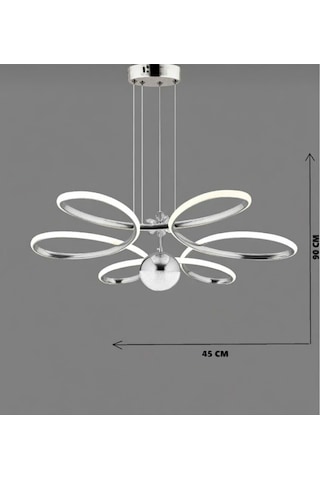 Papatya Model Krom Kaplama 3 Renk Metal Salon Mutfak Oturma Yatak Odası Modern Led Sarkıt Avize Krom Kaplama