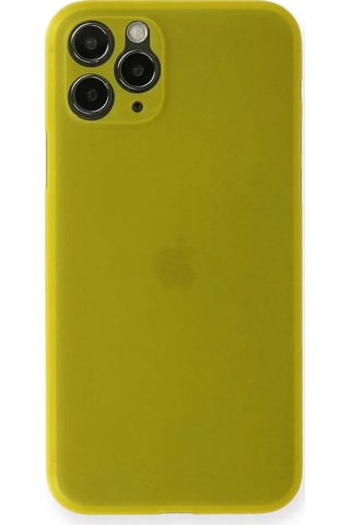Newface Apple iPhone Uyumlu 11 Pro Max Kılıf Pp Ultra İnce Kapak - Sarı Belirtilmemiş