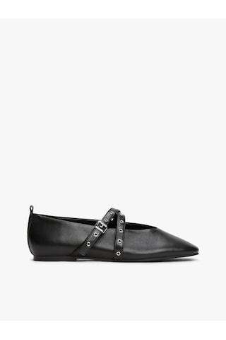 Tommy Hilfiger Tjw Leather Maryjane Ballerına Kadın Siyah Ayakkabı - En0en02868 Siyah