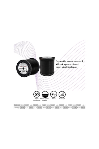 Mercan Standart 1 Kg Siyah Bobin Misina