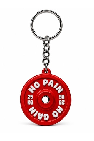 25kg Ağırlık Plakası Anahtarlık - No Paın No Gaın Kırmızı