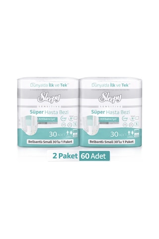 Sleepy Belbantlı Hasta Bezi S Beden 60 Adet 2 Paket X 30 Adet