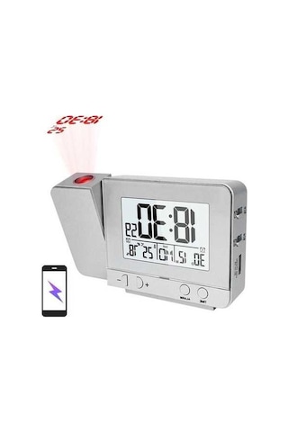 Trendooze Yatak Termometre Saat Projeksiyon Odası İçin Higrometre Fl Çalar Xx