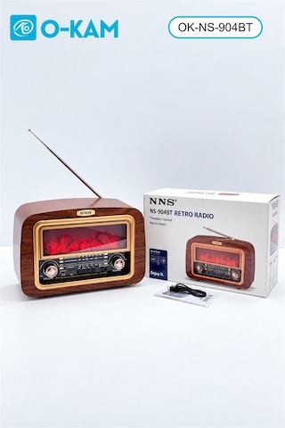 O-kam Ok-ns-904bt Şömine Efektli Retro Radyo