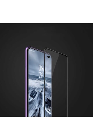 Xiaomi Poco X2 Uyumlu Zore Kenarları Kırılmaya Dayanıklı Cam Ekran Koruyucu