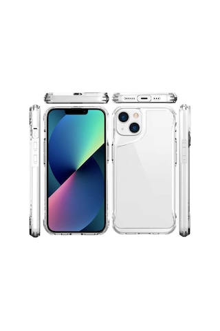 Apple Uyumlu iPhone 14 Kılıf Zore T-Max Köşeleri Korumalı Kılıf Renksiz