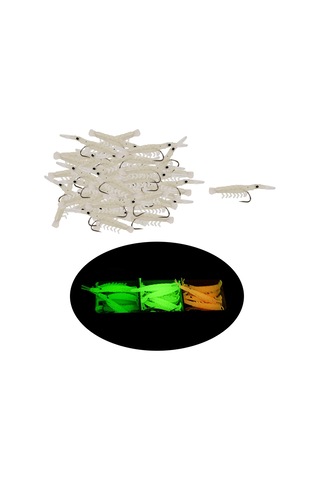 Homyl 50 Adet Balıkçılık Silikon Karides Lures Doğru-renk