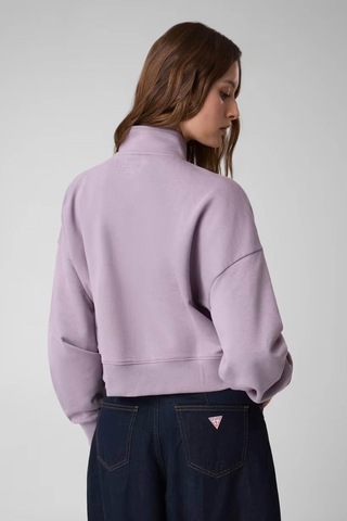 Guess Yarım Fermuarlı Mor Kadın Sweatshirt W6yq05k3862