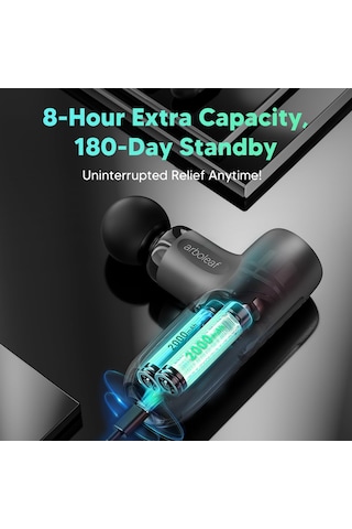 Arboleaf Masaj Tabancası Mini Masaj Tabancası, 5 Silikon Ataşmanlı Ve 5 Yoğunluk Seviyesi 3200 Rpm İle Taşınabilir Kas Tabancası 0,39 Kg, Kas Gevşemesi İçin Taşıma Çantasıyla Birlikte Süper Sessiz Seyahat Masajı