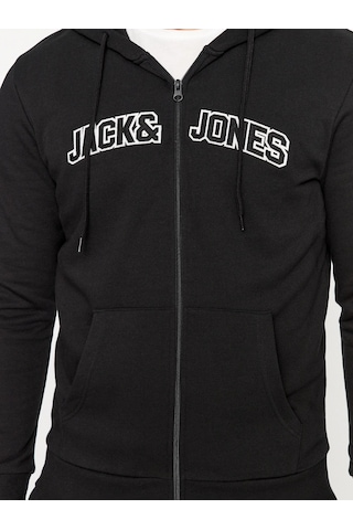 Jack & Jones Erkek Fermuarlı Ve Kapüşonlu Sweatshirt - 12241567 001