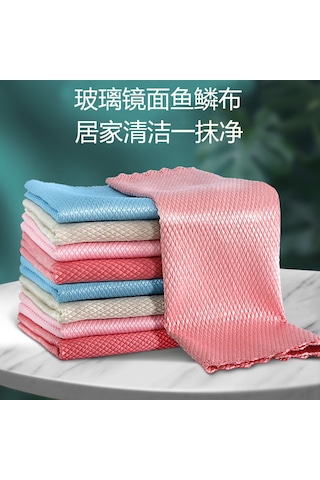 Hangfox Mutfak Ev Kullanıma Uygun Yüksek Kaliteli Sudu Tutabilir Telli Kenarli Iz Bırakmaz Cam Temizleme Bezi 25x25 Cm Rastgele Renk