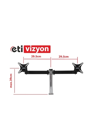 Tarix Dm 02 Masa Üstü Monitör Askı Aparatı İki Kollu 17" 24