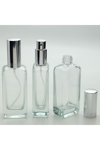 Boş Parfüm Şişesi 50 Ml 3 Adet Gri Kapak Metal Valf Iphone Boş Şişe
