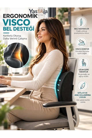 Ergonomik Ortopedik Visco Bel Destek Minderi Ofis Ev Ve Araç Koltuğu İçin Bel Yastığı