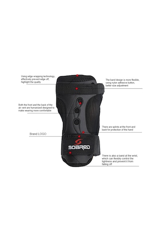 Geeroyoo Esnek Bileklikler - Kaykay, Kayak Ve Spor Aktiviteleri İçin Tam Koruma Sağlayan Şok Emici Eldivenler Siyah