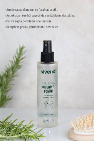 Siveno %100 Doğal Biberiye Suyu Saç Dökülmesi Karşıtı ve Hızlı Saç Uzatma Etkili Saç Toniği 150 ML