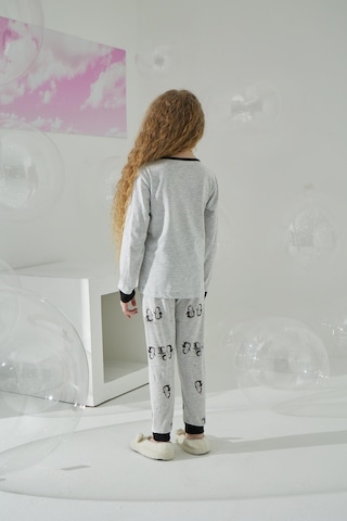 Kız Çocuk Uzun Kol Gri Pijama Takımı C8t5n7o5 001