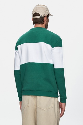 Ucla Archer Yeşil Bisiklet Yaka Nakışlı Loose Fit Erkek Sweatshirt Yeşil