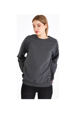 Comeor Kadın Antrasit Basic Bisiklet Yaka Regular Fit Rahat Sweatshirt 001