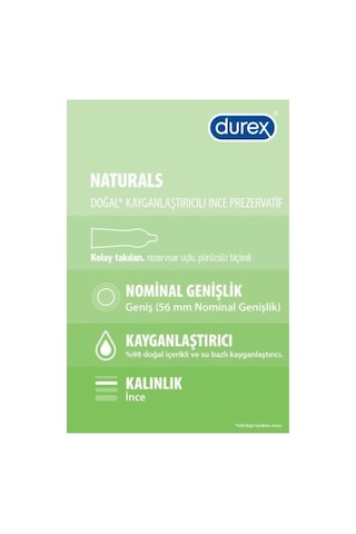 Durex Naturals Doğal Kayganlaştırıcılı Prezervatif 40 Lı DUREX.050