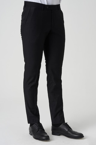 White Stone Amadora P1029 Slim Fit Düz Kumaş Pantolon Siyah Siyah