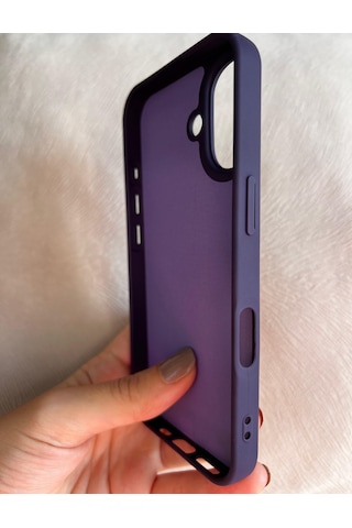 Apple Uyumlu iPhone 16 Logolu İçi Kadife Silikon Lansman Kılıf